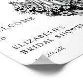 幽霊フローラブライダルシャワーウェルカムサイン ポスター (角)