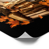 幽霊ブック読のカボチャのゴシック様式のハロウィーンティーシュ ポスター (角)