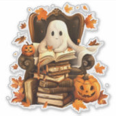 幽霊ブック読ズパンプキンハロウィーン先生 シール (正面)