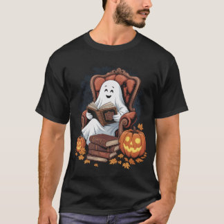 幽霊ブック読ズパンプキンハロウィーン先生 Tシャツ