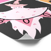 幽霊ブピンクパステルハロウィンデコールキッズルーム ポスター (角)