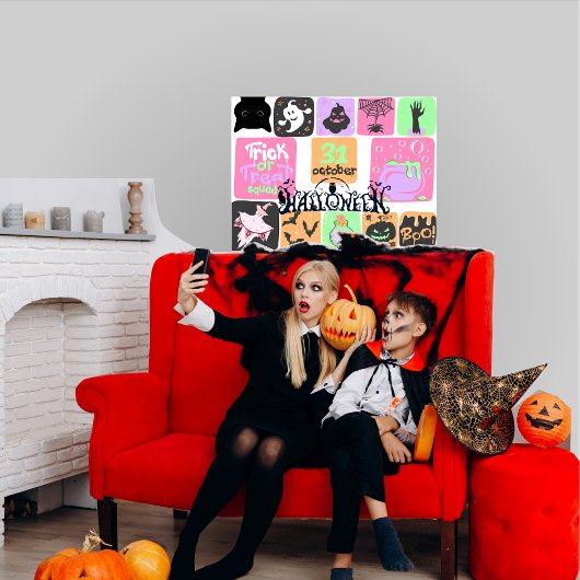 幽霊ブピンクパステルハロウィンデコールキッズルーム ポスター