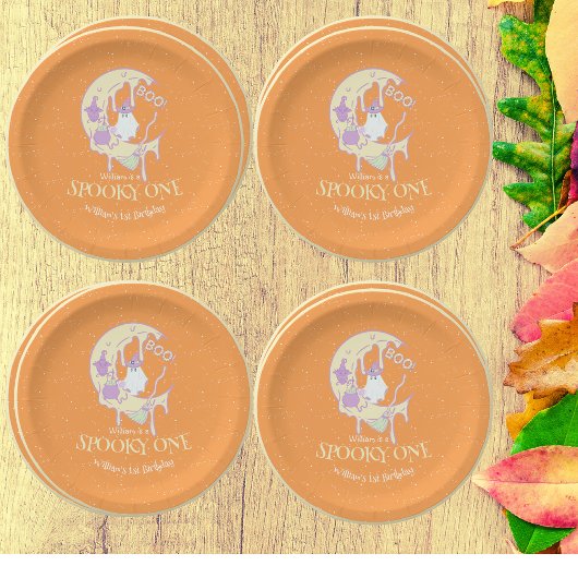 幽霊ブムーンワン不気味ボーイハロウィン誕生日 ペーパープレート
