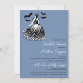 幽霊ブライドブルーブライダルシャワー 招待状 (正面)