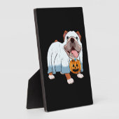 幽霊ブルドッグハロウィン犬 フォトプラーク (側面)