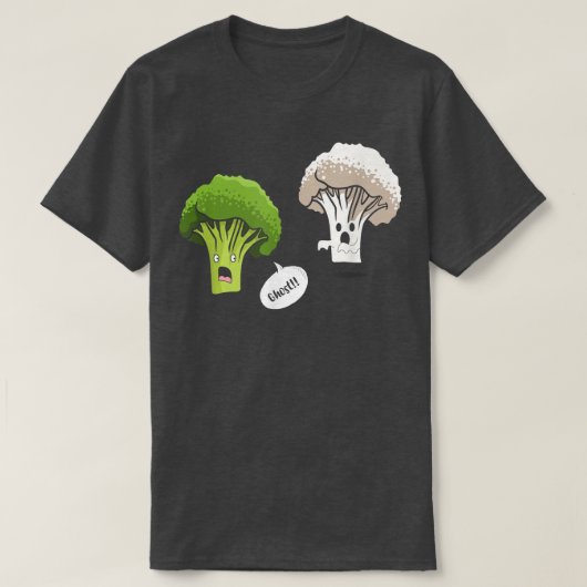 幽霊ブロコリーカリフラワー野菜ベジタリアン Tシャツ (デザイン正面)