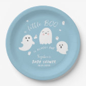 幽霊ブーブルーボーイハロウィンベビーシャワー ペーパープレート (正面)