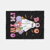 幽霊ブー私は2年2歳の誕生日キッズハロウィーンT フリースブランケット (正面(横))