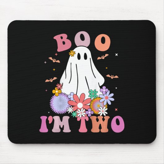 幽霊ブー私は2年2歳の誕生日キッズハロウィーンT マウスパッド (正面)