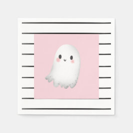 幽霊ヘイブパステルピンクハロウィーン誕生日 スタンダードカクテルナプキン