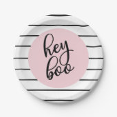 幽霊ヘイブパステルピンクハロウィーン誕生日 ペーパープレート (正面)