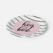 幽霊ヘイブパステルピンクハロウィーン誕生日 ペーパープレート (アングル)