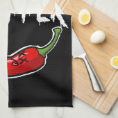 幽霊ペッパーおもしろいスパイシー熱ハロウィーン幽霊ペッパー キッチンタオル (四つ折り)
