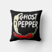 幽霊ペッパーおもしろいスパイシー熱ハロウィーン幽霊ペッパー クッション (裏面)