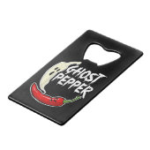 幽霊ペッパーおもしろいスパイシー熱ハロウィーン幽霊ペッパー クレジットカード栓抜き (正面アングル)