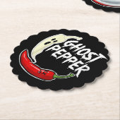 幽霊ペッパーおもしろいスパイシー熱ハロウィーン幽霊ペッパー ペーパーコースター (アングル)