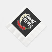 幽霊ペッパーおもしろいスパイシー熱ハロウィーン幽霊ペッパー 縁ありランチョンナプキン (角)