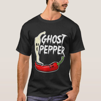 幽霊ペッパーおもしろいスパイシー熱ハロウィーン幽霊ペッパー Tシャツ