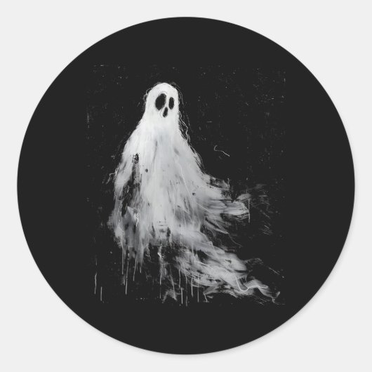 幽霊ホラー不気味ホラーハロウィーンアグランジステト ラウンドシール (正面)