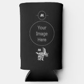 幽霊ホワイトスチラコーサウルスと部族絵を描戦 スリム缶クーラー (正面)