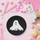幽霊ホワイト悲鳴グラフィックハロウィーン ペーパープレート (パーティー)