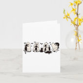 幽霊ホールディングブラックキャット面白いハロウィーン猫好き カード (黄色い花)