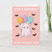 幽霊マイお気に入りのブハロウィーン誕生日 カード (正面)