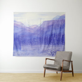 幽霊マウンテンズバレーウォーターカラーランドスケープ タペストリー