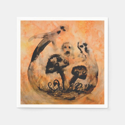 幽霊マッシュルーム紙ナプキンス スタンダードランチョンナプキン (正面)