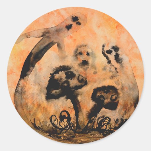 幽霊マッシュルーム ラウンドシール (正面)