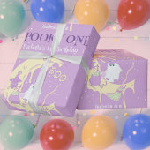 幽霊ムーンブー不気味怖いワンハロウィン誕生日 ラッピングペーパー