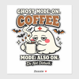幽霊モードオン、コーヒーモードもオン ハロウィンナース シール