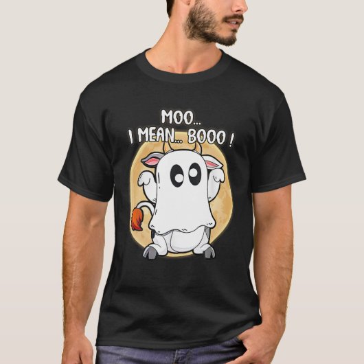 幽霊モー牛Iはブーかぼちゃ Tシャツ (正面)