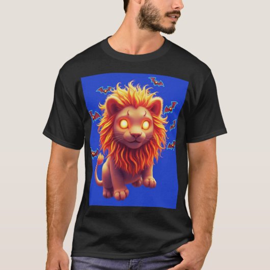 幽霊ライオンのハロウィンTシャツ スケアリーな動物好きに Tシャツ (正面)