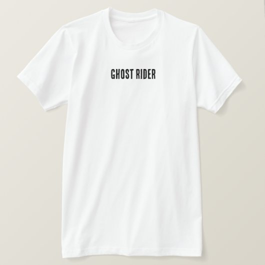 幽霊ライダーTシャツ – フレーミングスカル&バイクもしくは自転車に乗る人スピリット Tシャツ (デザイン正面)