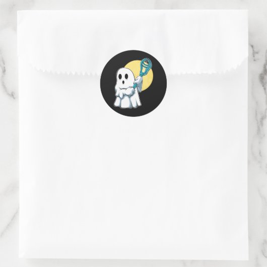 幽霊ラクロス選手レイジーハロウィーンの衣装かわいい ラウンドシール (バッグ)