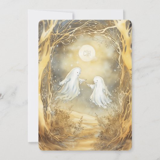 幽霊ラブ結婚式招待状 招待状 (裏面)