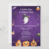 幽霊リトルブーほとんどハロウィーン赤ちゃんシャワー 招待状 (正面)