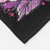 幽霊リボン乳がん認識度ハロウィンフロロ フリースブランケット (角)