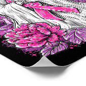 幽霊リボン乳がん認識度ハロウィンフロロ ポスター (角)