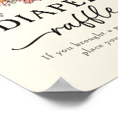 幽霊レトロおむつラッフルベビーシャワーゲームサイン ポスター (角)