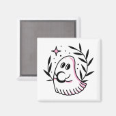幽霊ロゴマグネットピンクとブラック マグネット (正面/裏面)
