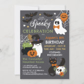 幽霊不気味お祝いキッズハロウィーン誕生日 招待状 (正面)