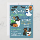 幽霊不気味お祝いボーイハロウィーン誕生日 招待状 (正面)