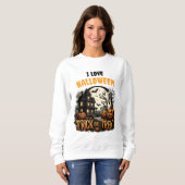 幽霊不気味とカボチャのハロウィーンの夜 スウェットシャツ (正面フル)