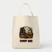 幽霊不気味とカボチャのハロウィーンの夜 トートバッグ (正面)