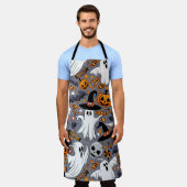 幽霊不気味と不気味なかわいいモンスター エプロン (着用した状態)