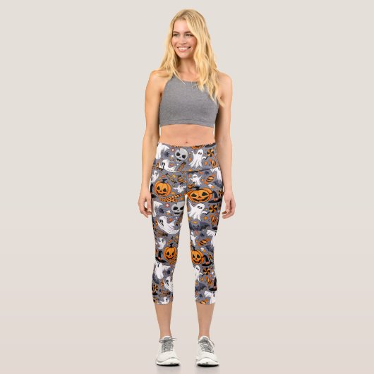 幽霊不気味と不気味なかわいいモンスター カプリレギンス (正面)