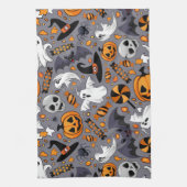 幽霊不気味と不気味なかわいいモンスター キッチンタオル (縦)