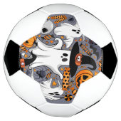 幽霊不気味と不気味なかわいいモンスター サッカーボール (回転)